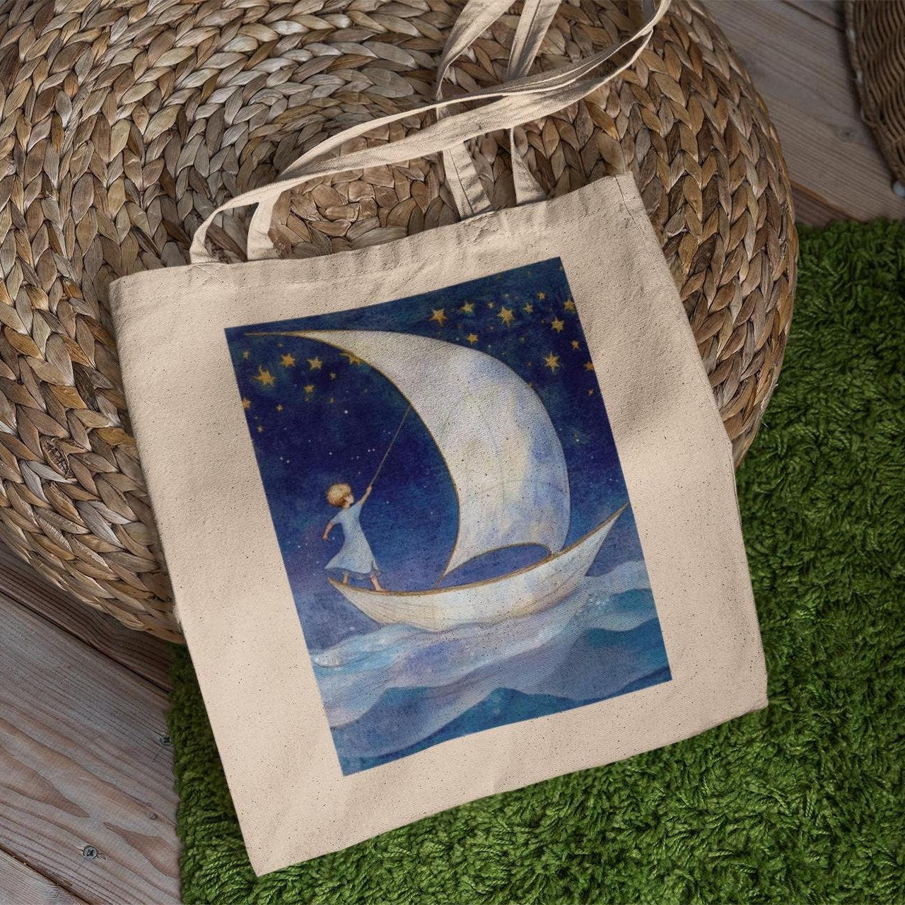Moonlight Voyage Tote Bag