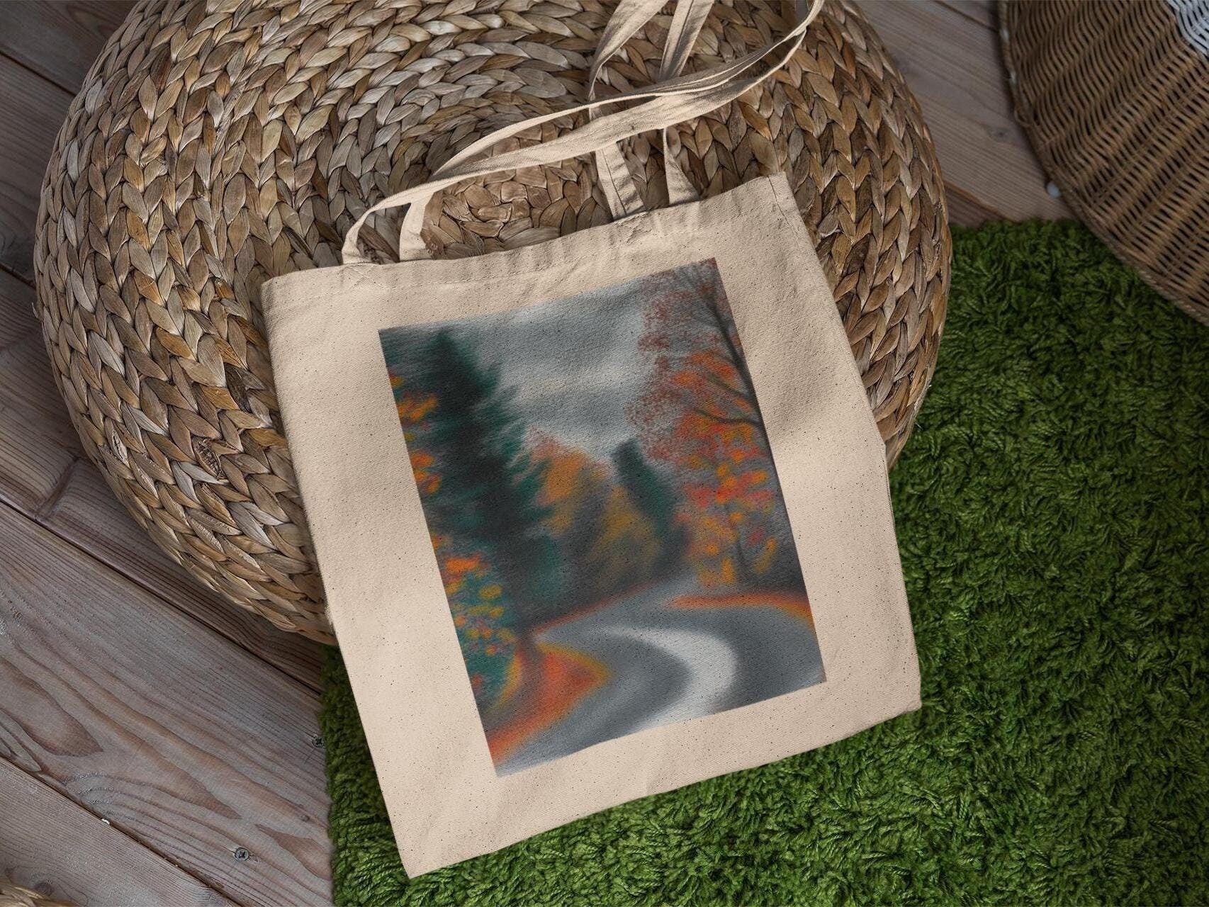 Fall Morning Drive Tote Bag