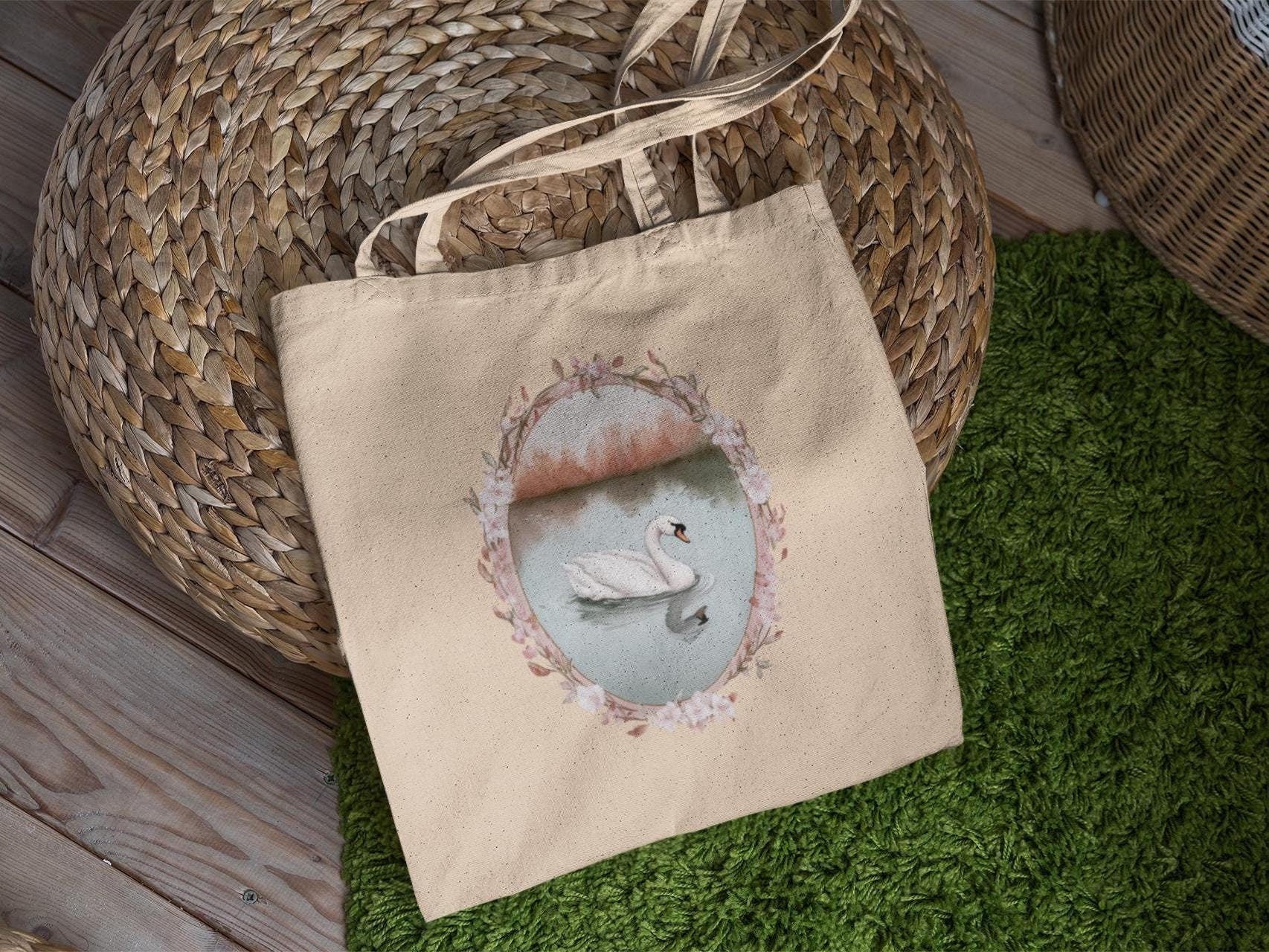 Pink Swan Tote Bag