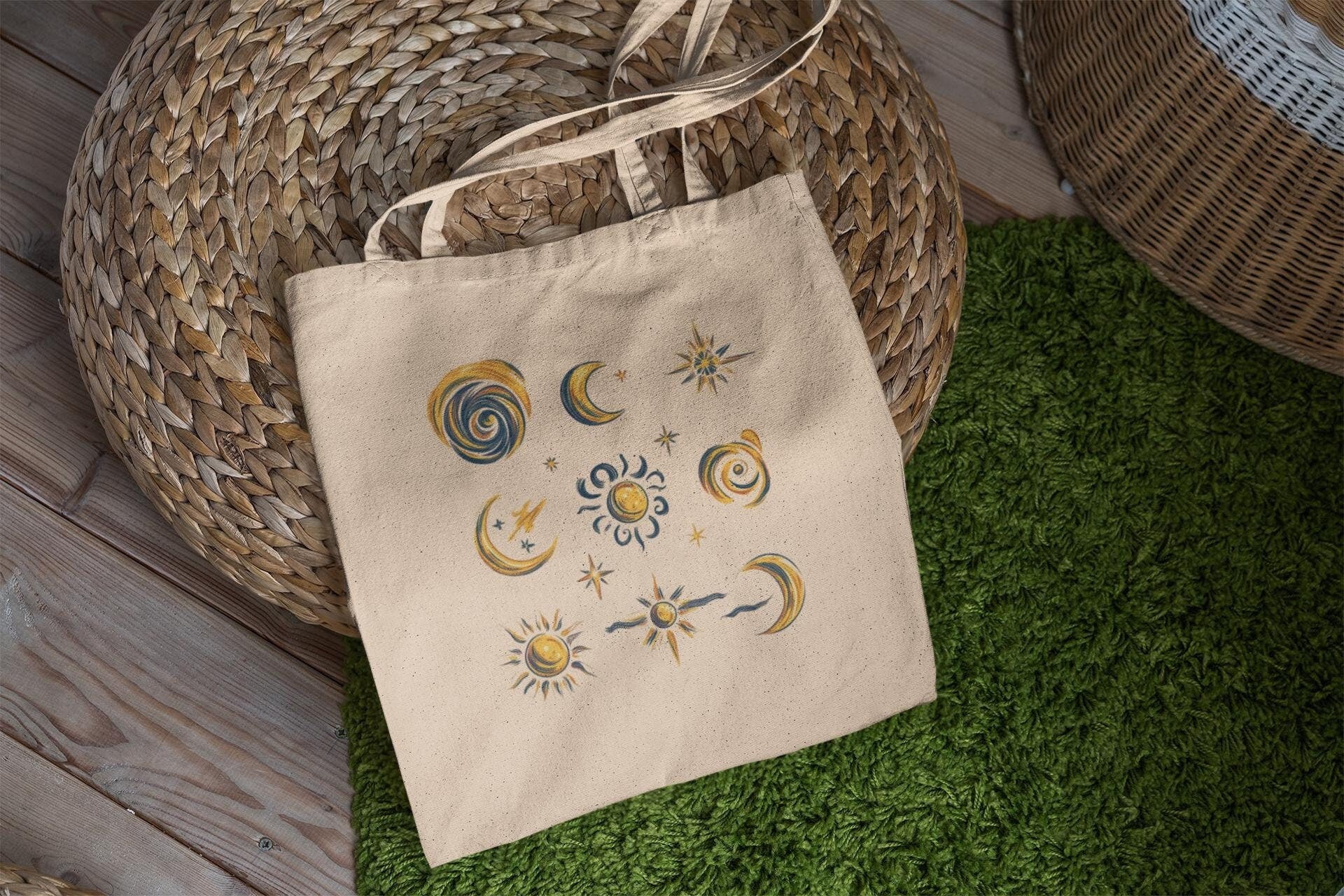 Sun & Moon Constellation Tote Bag