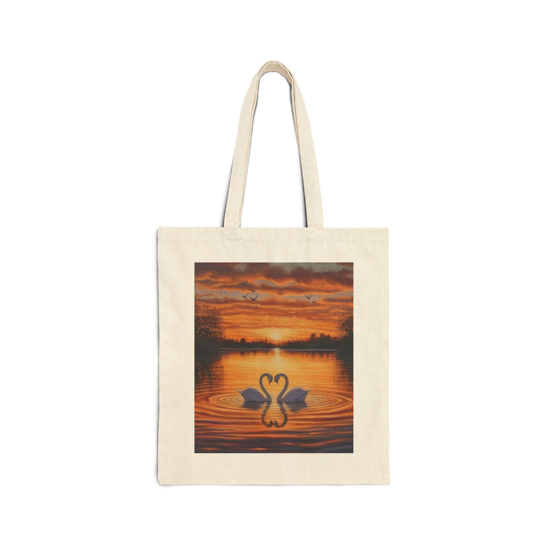 Swan Sunset Tote Bag