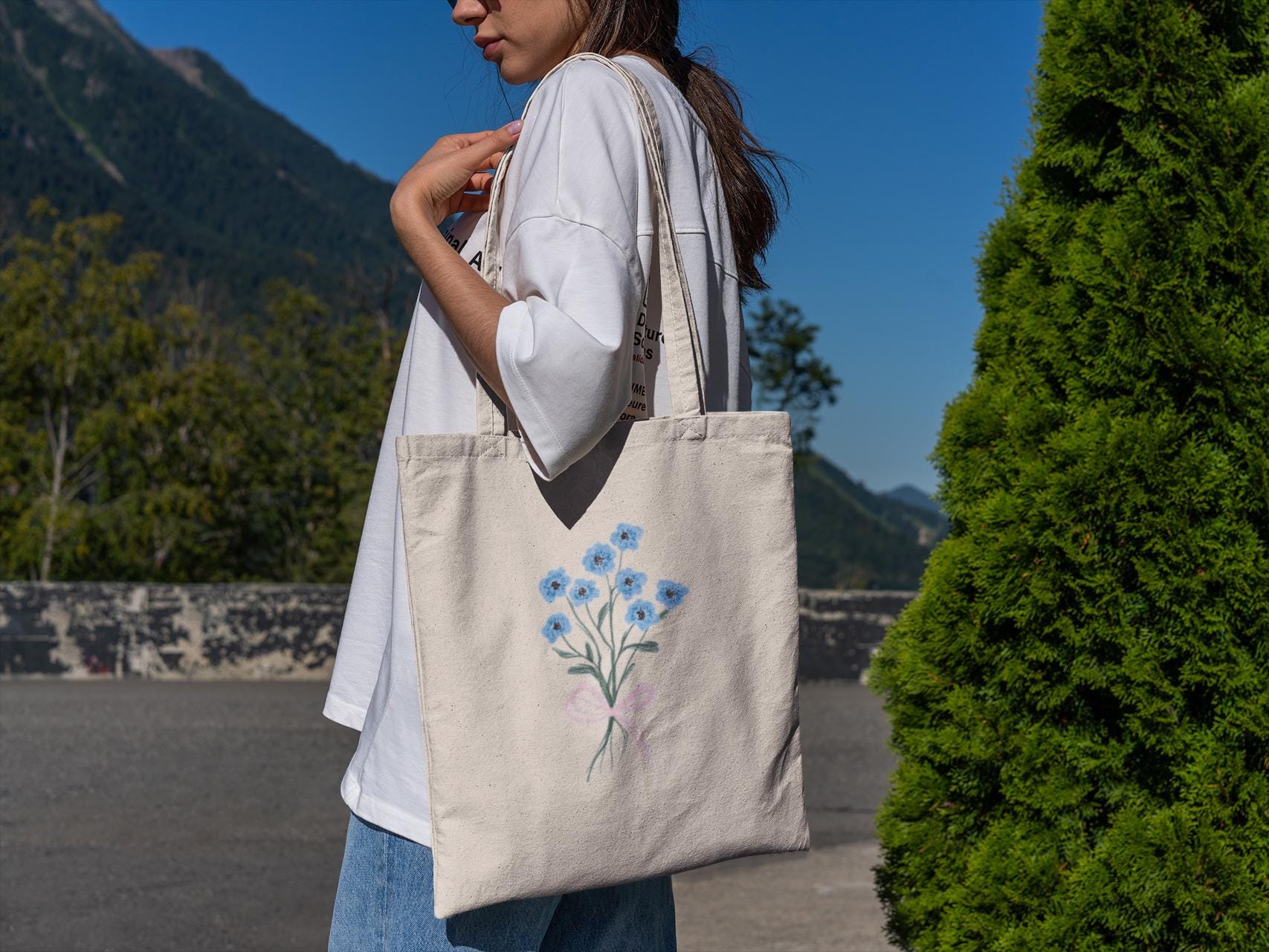 Blue Flower Coquette Bag