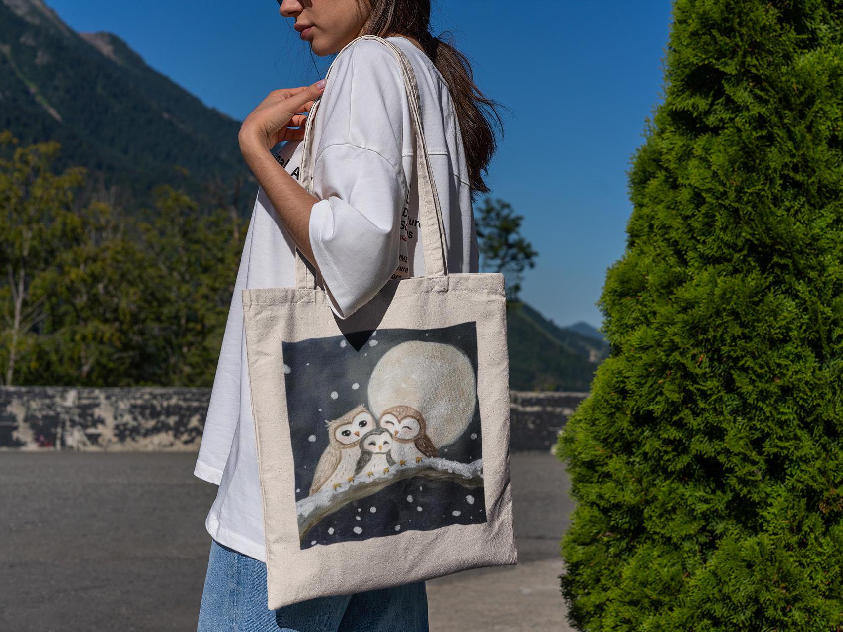 Cute Family of Owls Tote Bag
