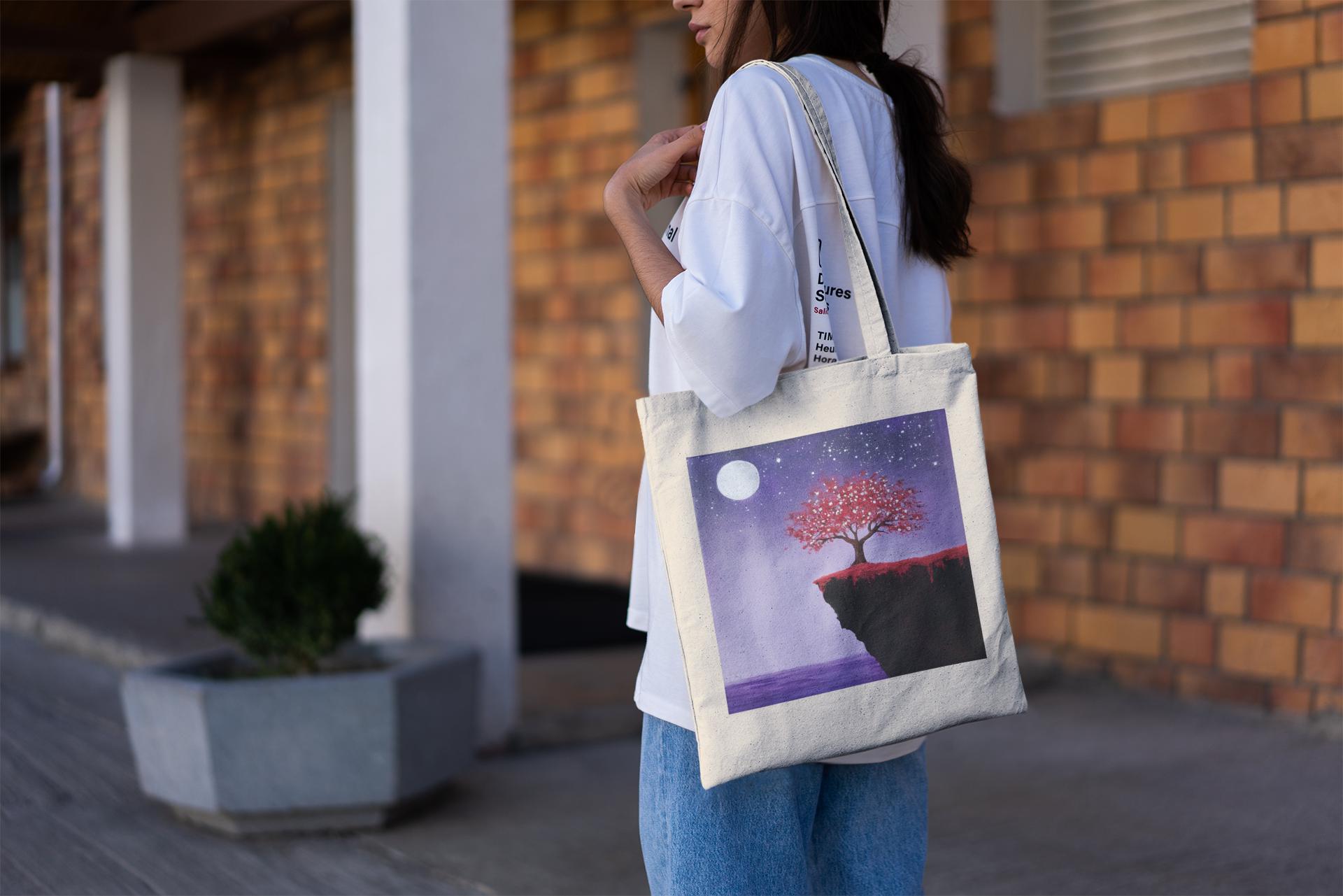 Tree on a Cliff Tote Bag