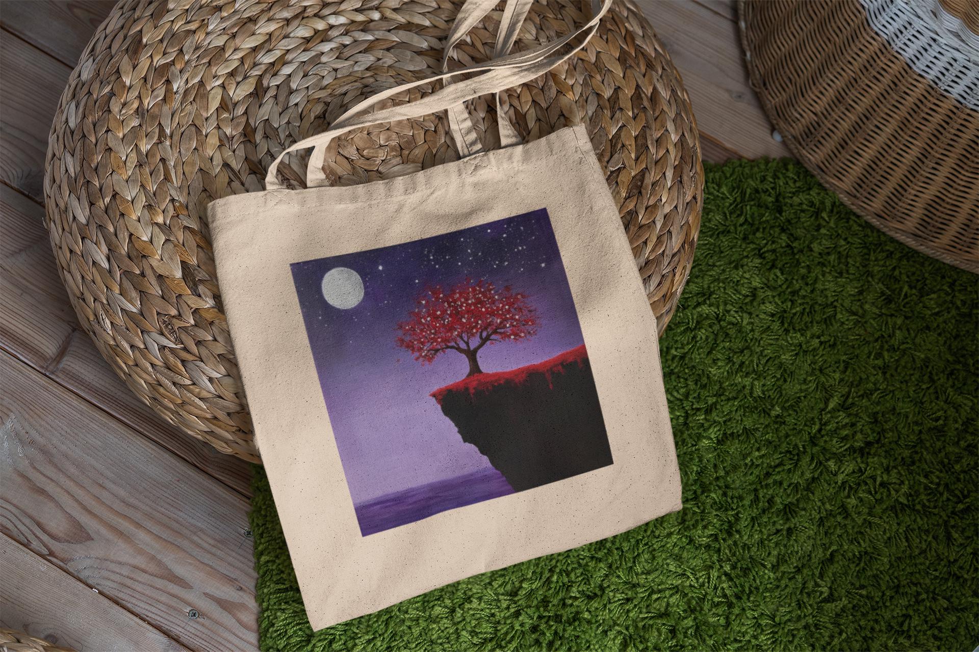 Tree on a Cliff Tote Bag