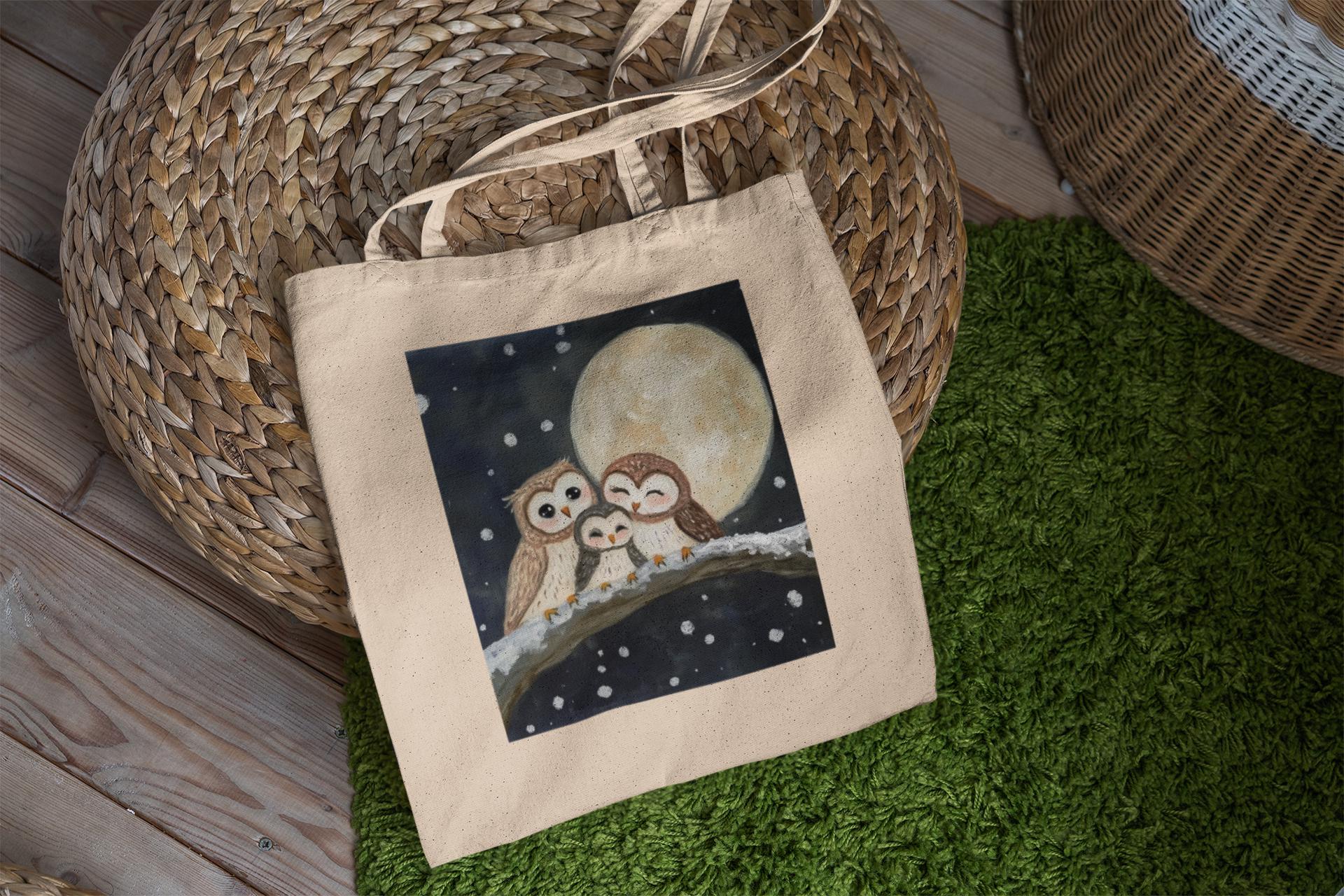 Cute Family of Owls Tote Bag