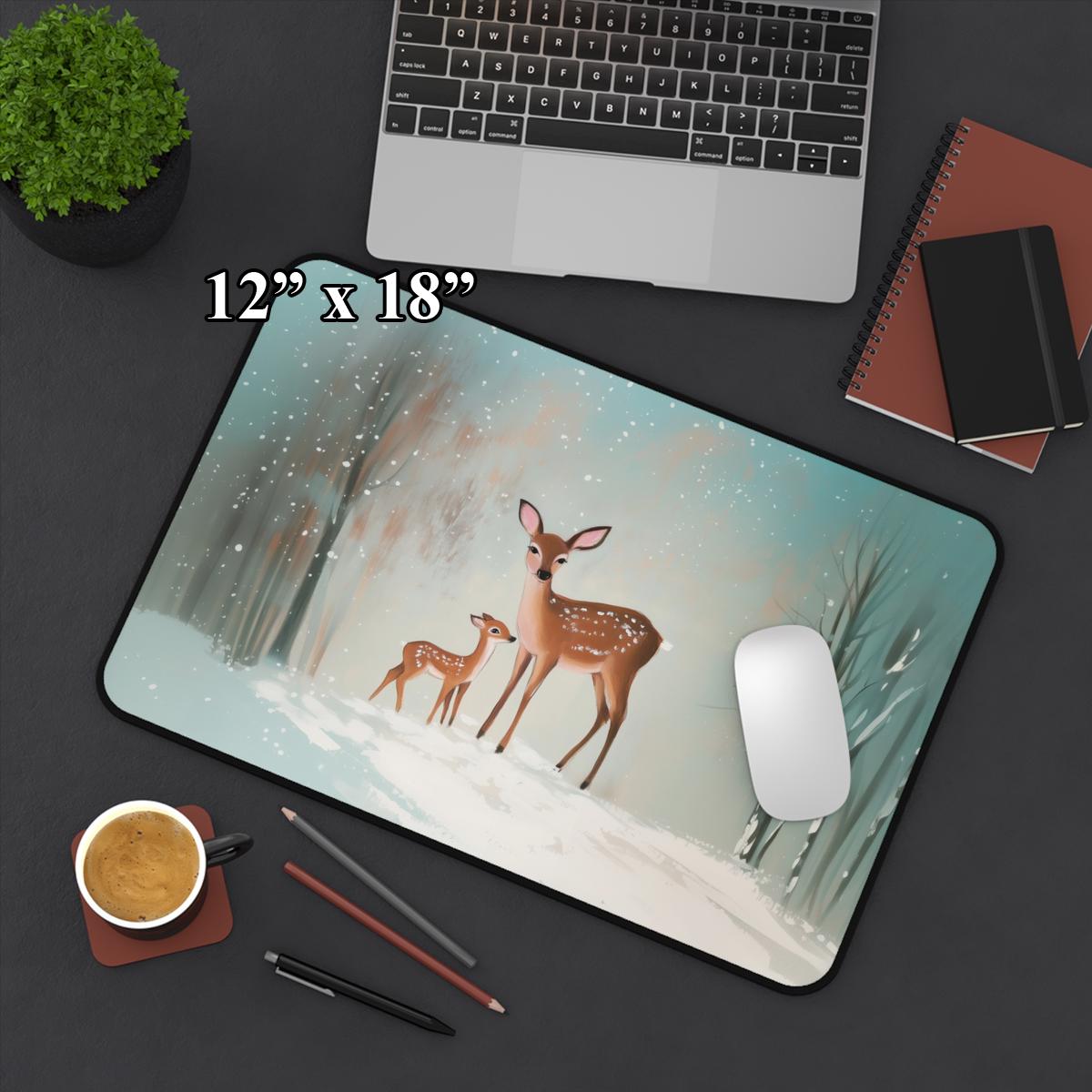 Snowy Deer Mouse Pad