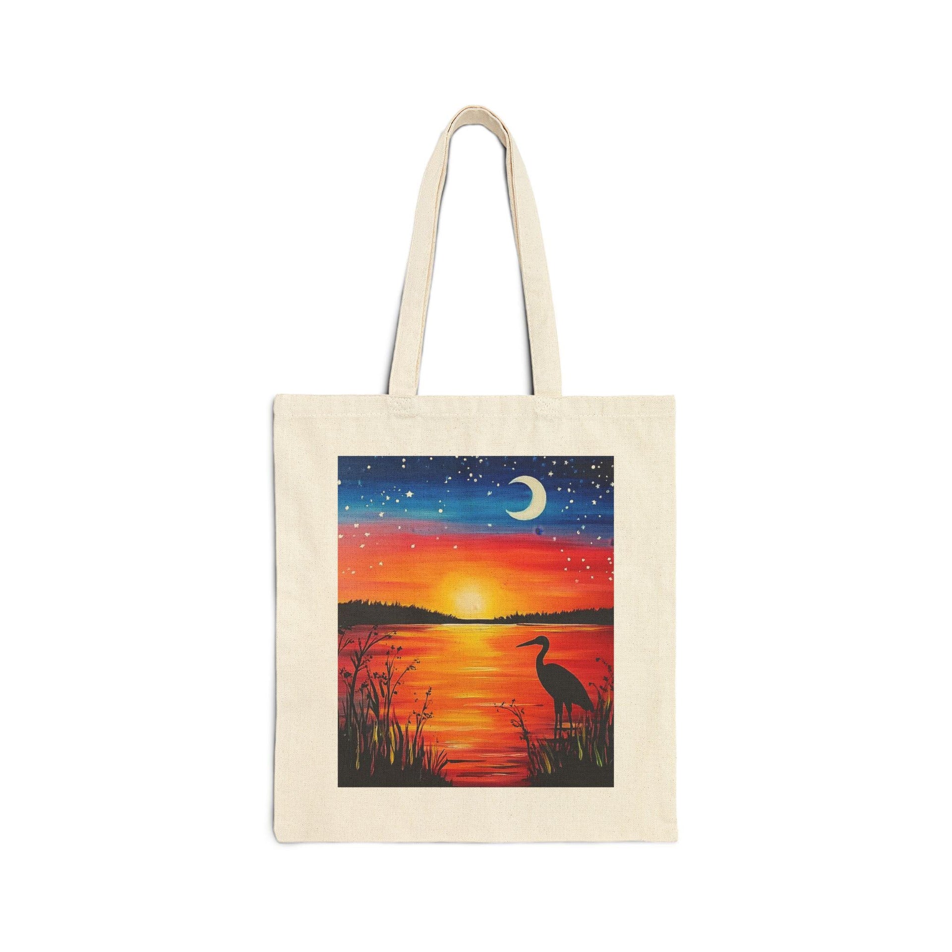 Sunset Heron Tote Bag