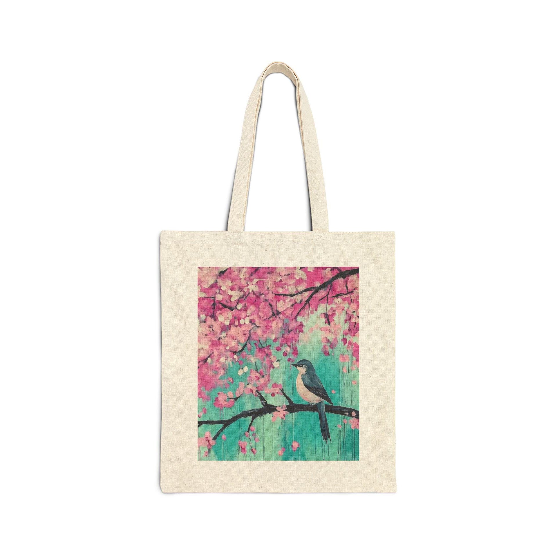 Bird on a Cherry Blossom Tree Tote Bag