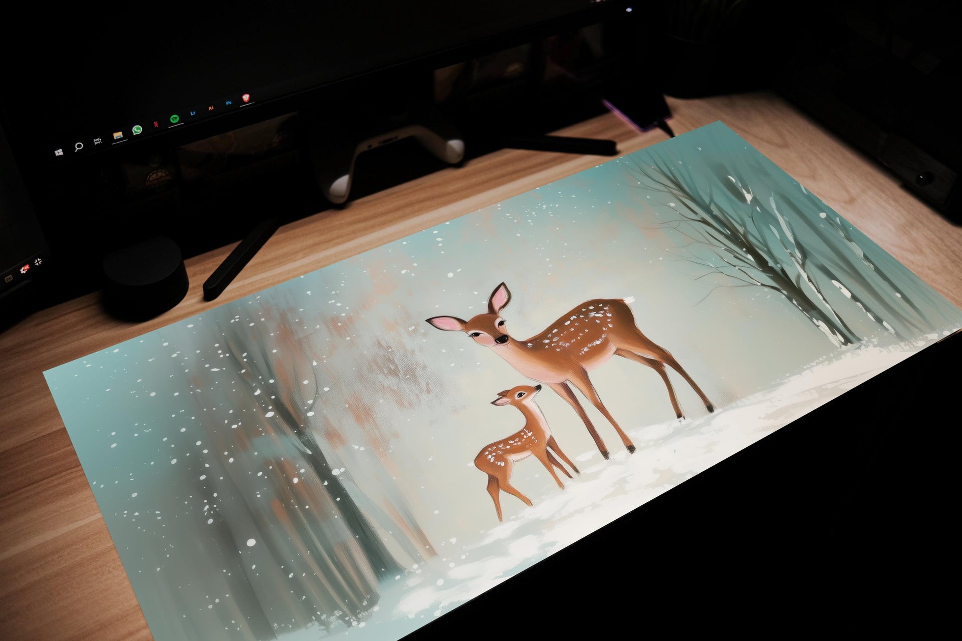 Snowy Deer Mouse Pad