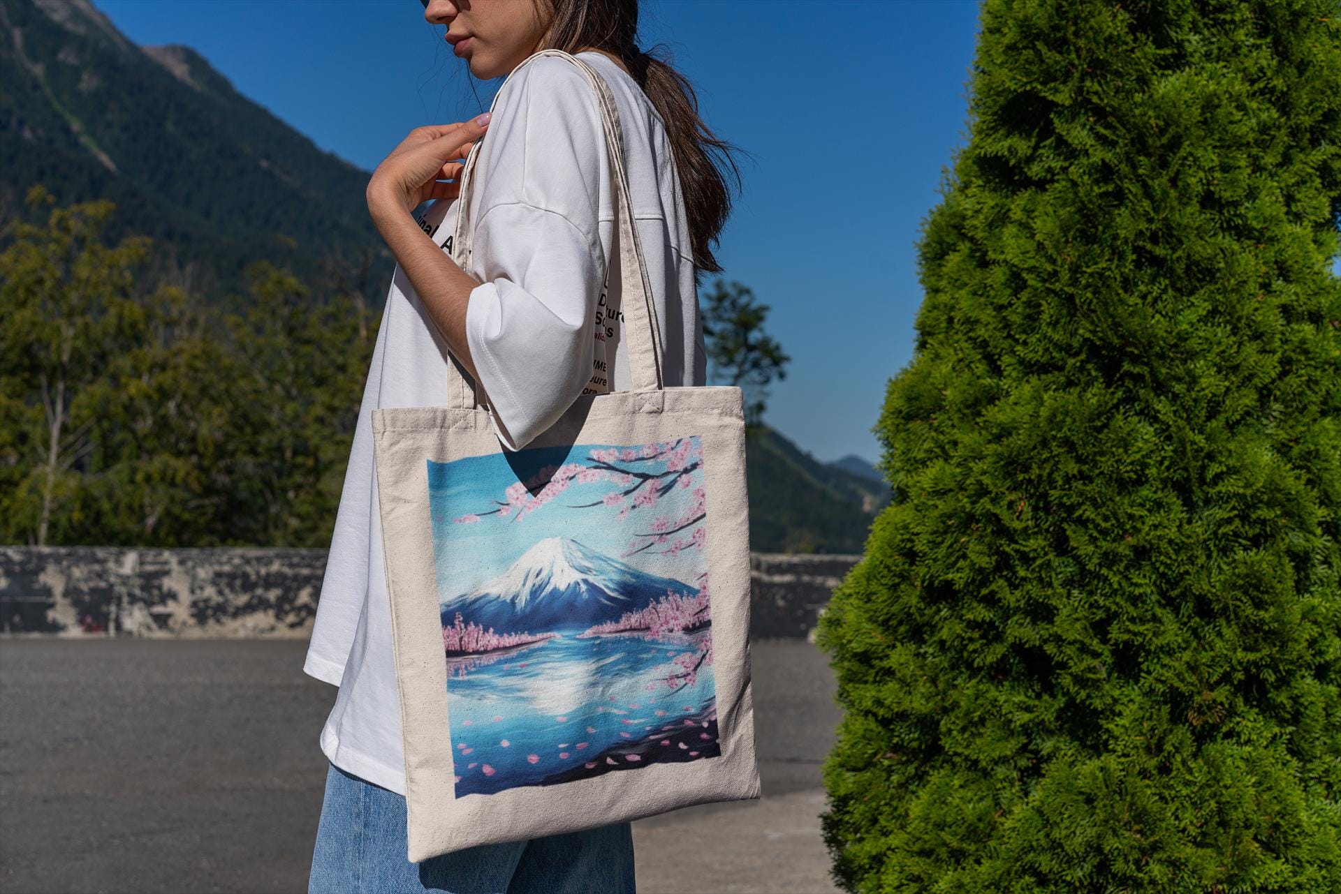 Mt Fuji Cherry Blossom Season Tote Bag
