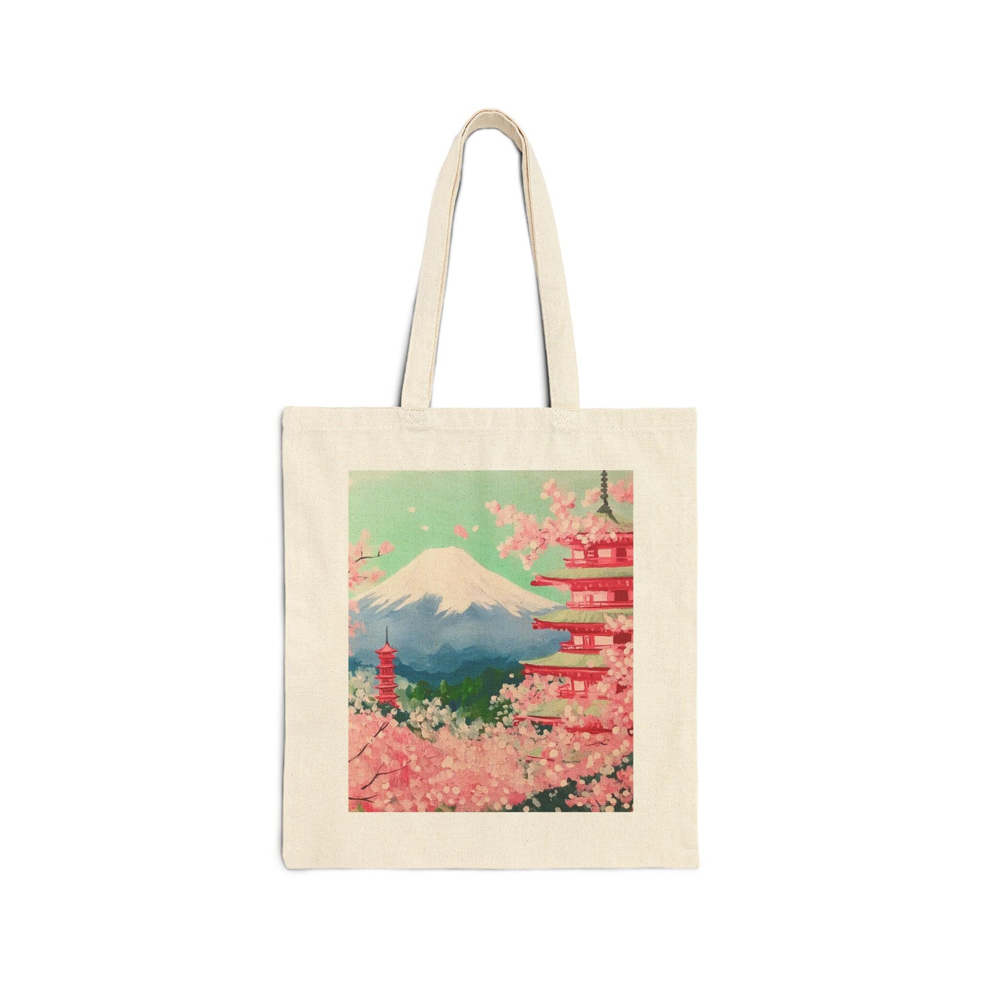 Mt Fuji Cherry Blossom Tote Bag