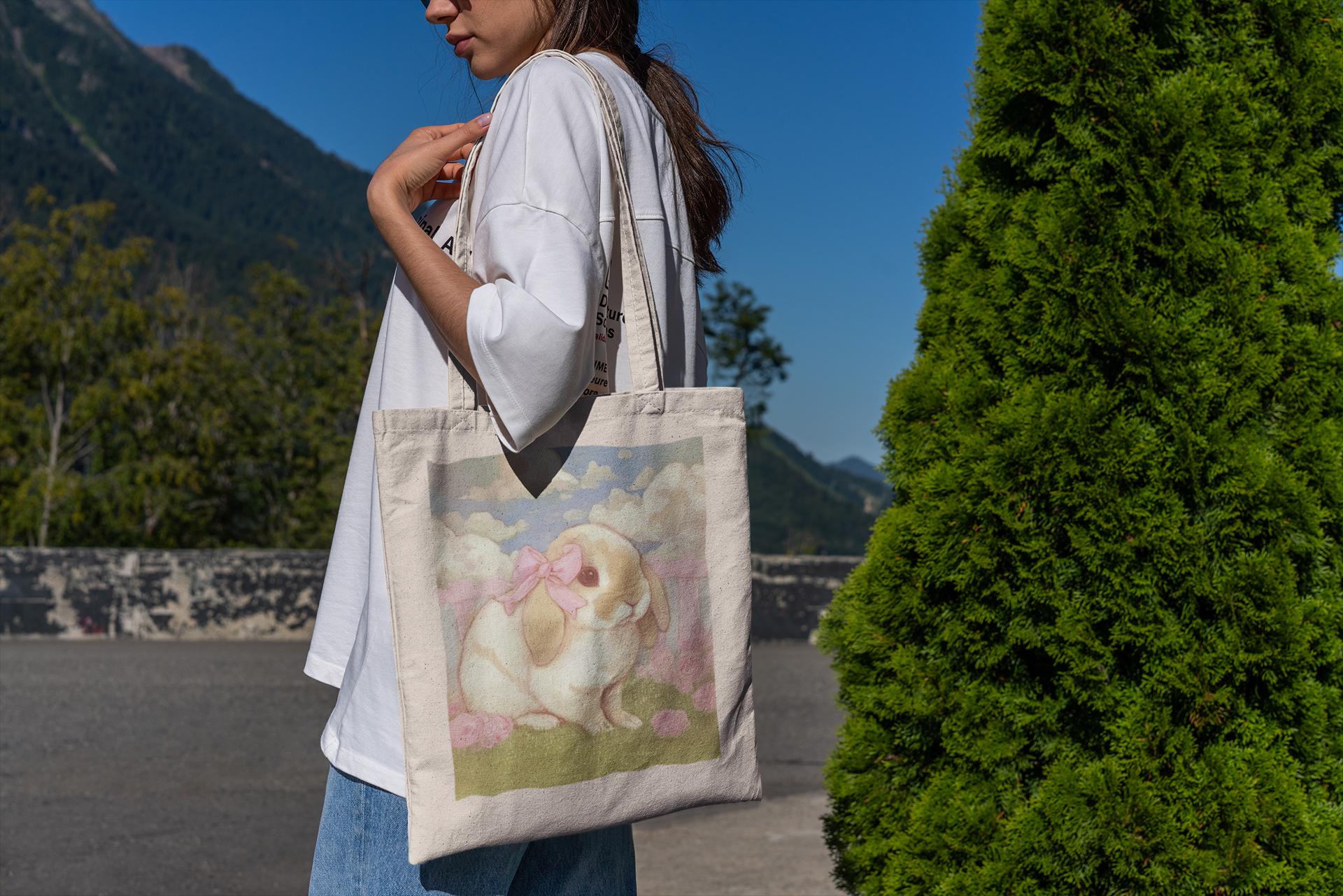 Coquette Bunny Tote Bag