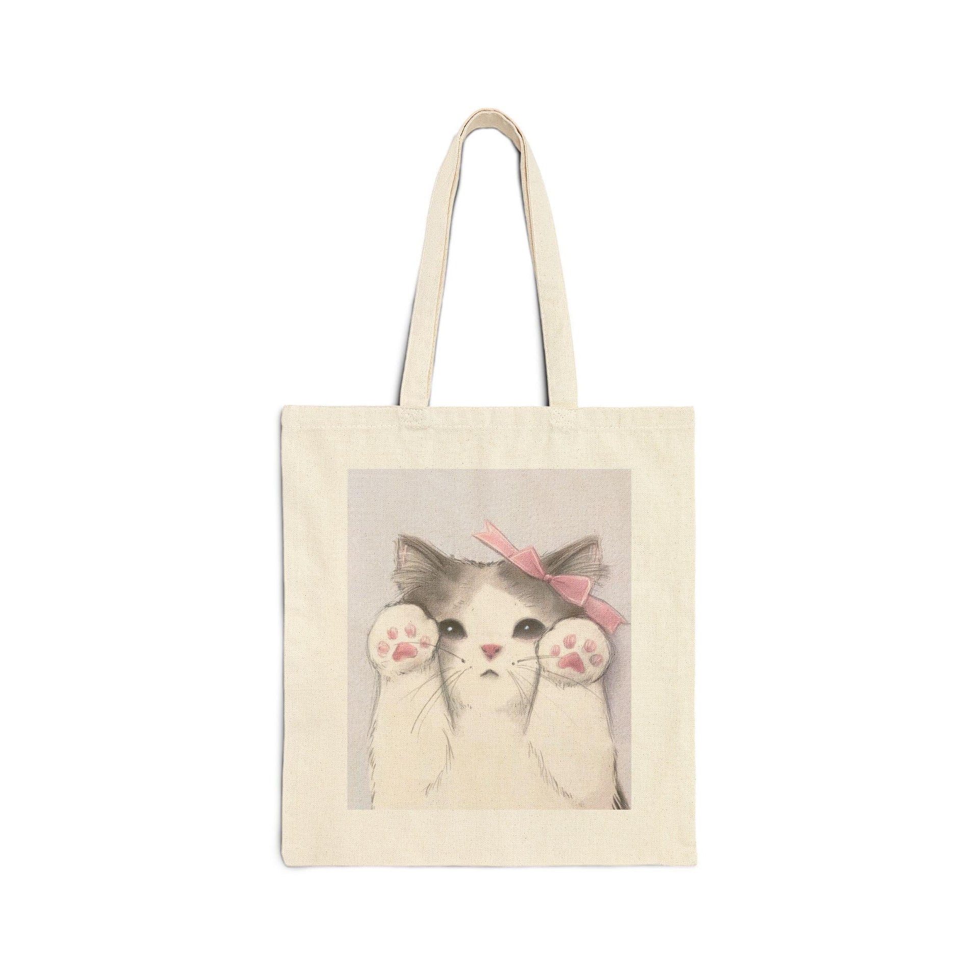 Pink Ribbon Kitty Tote Bag