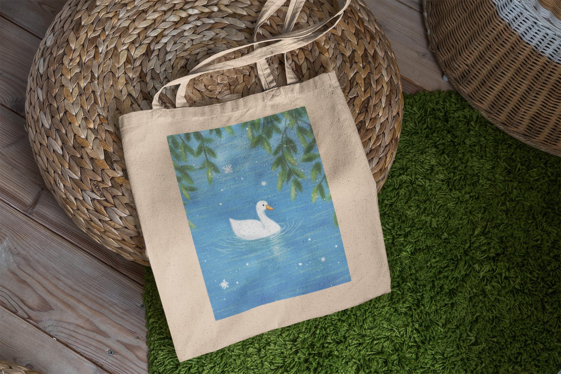 Snowflake Duck Tote Bag