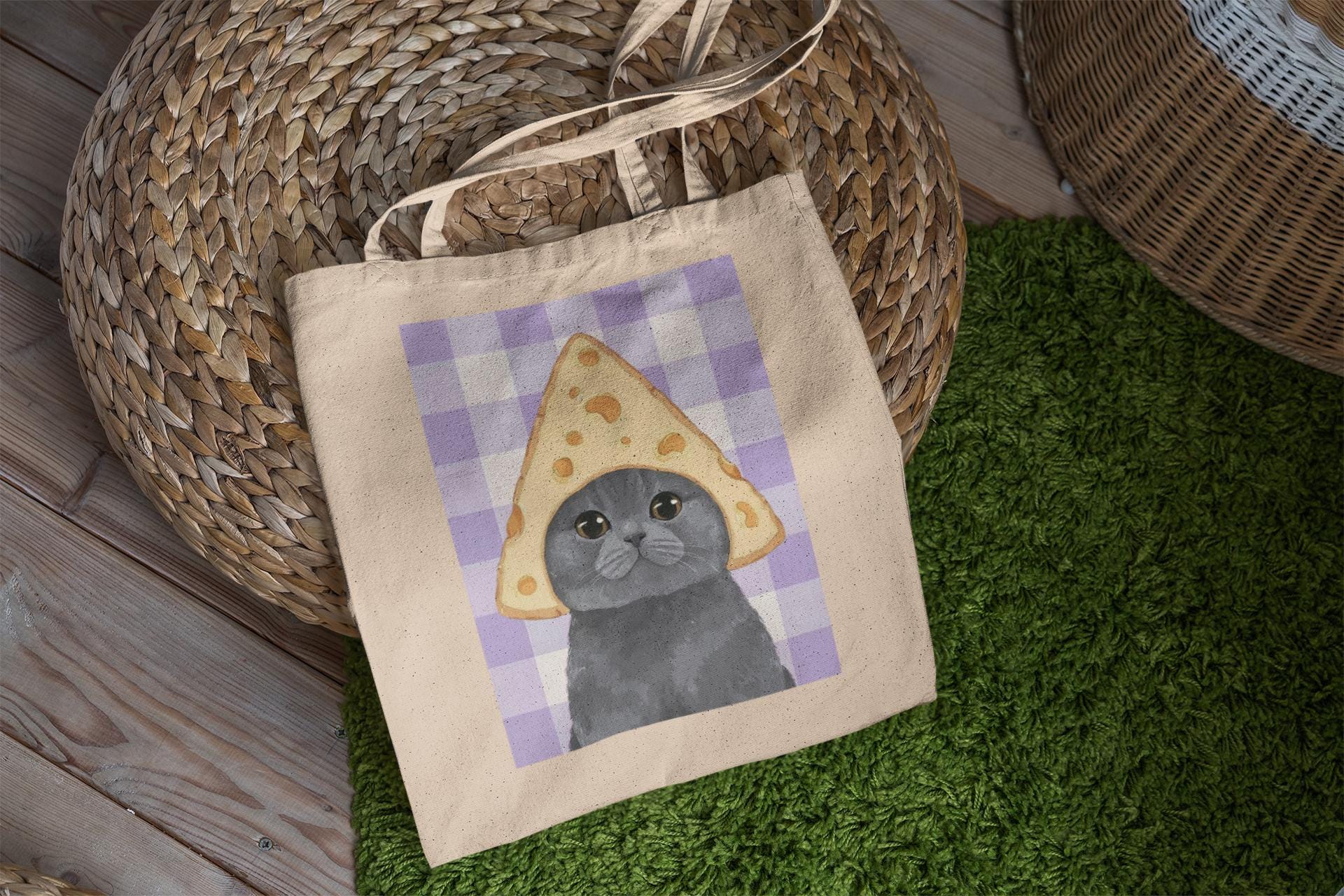Cheese Hat Kitty Tote Bag