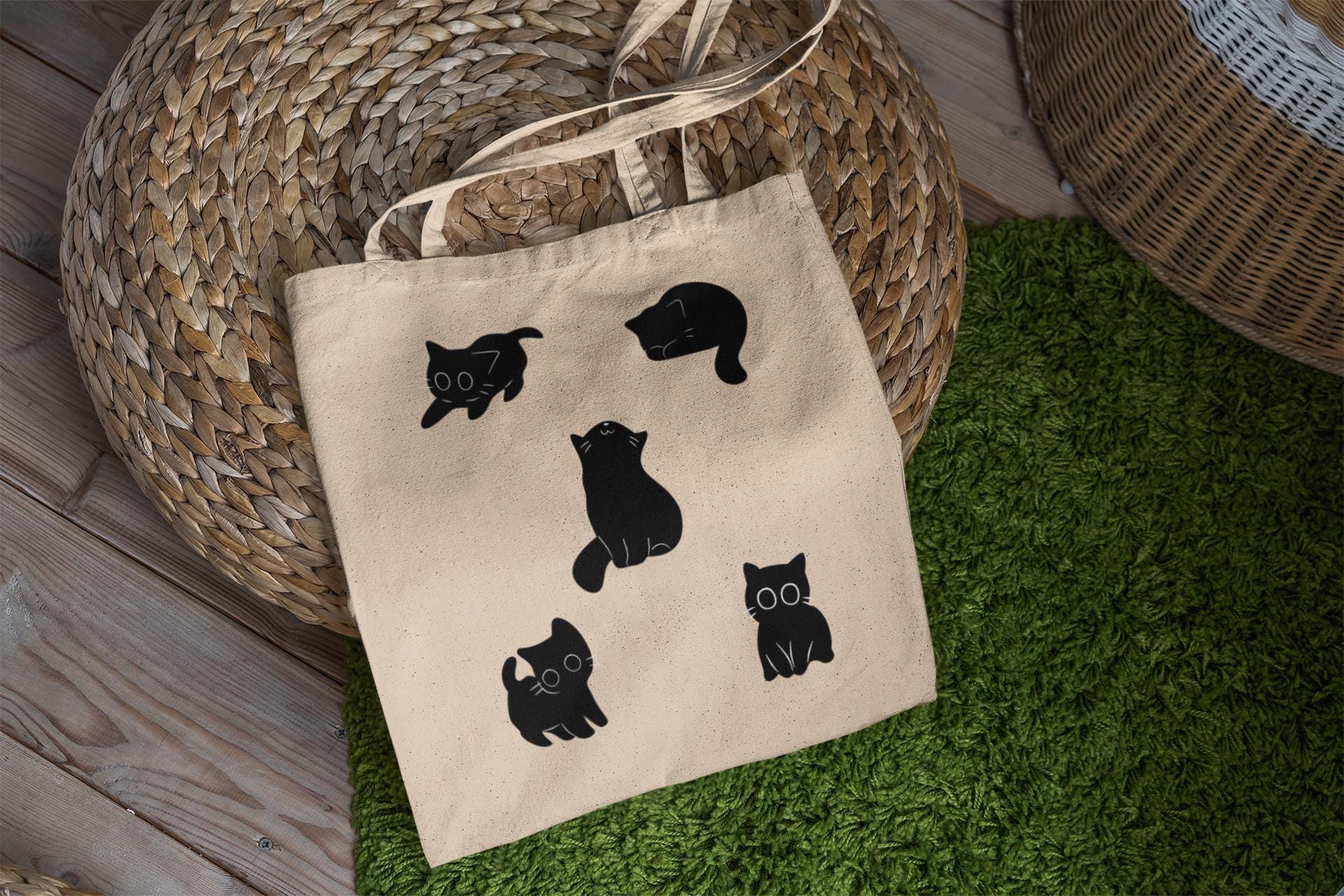 Funky Black Cats Tote Bag