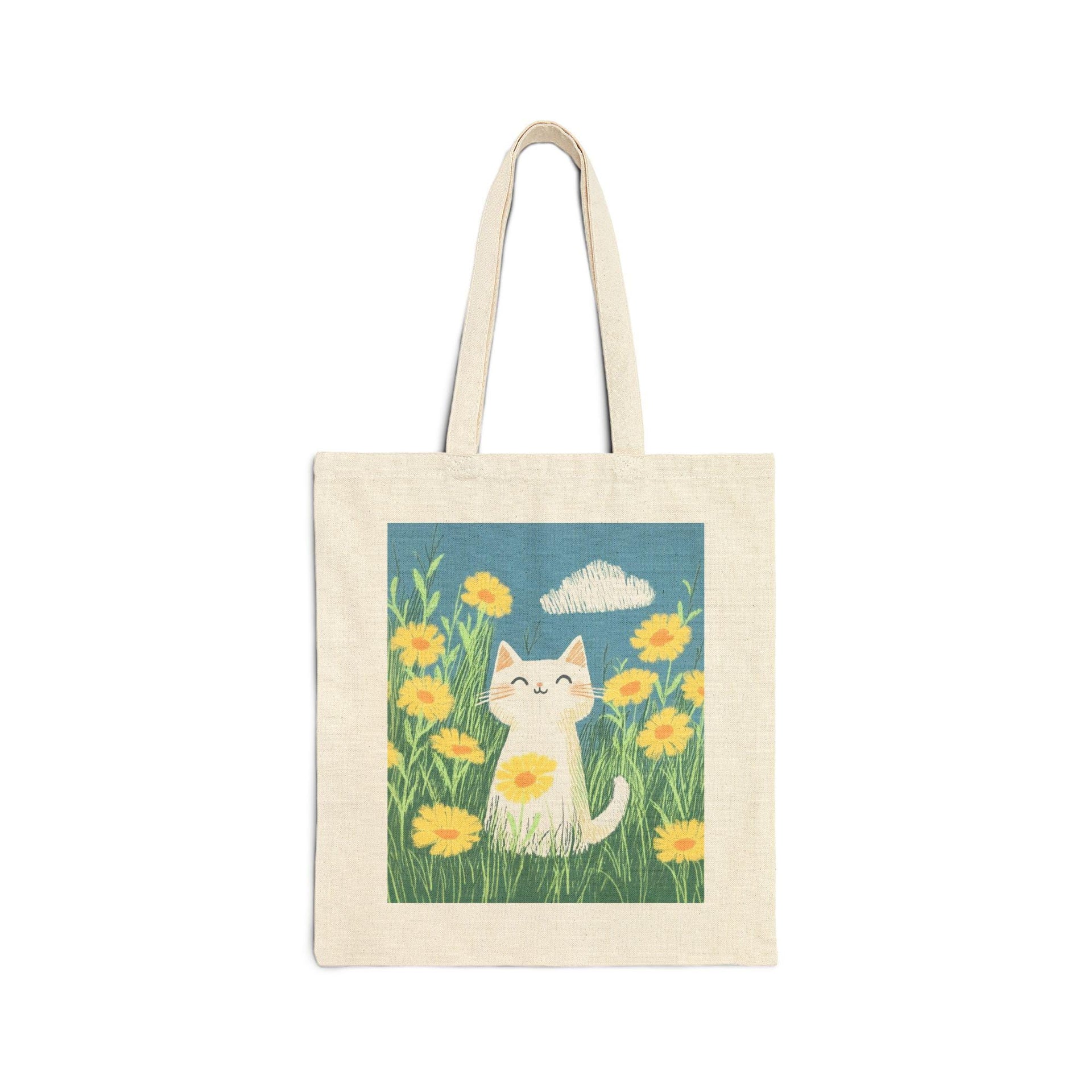 Kitty Sunflower Tote Bag