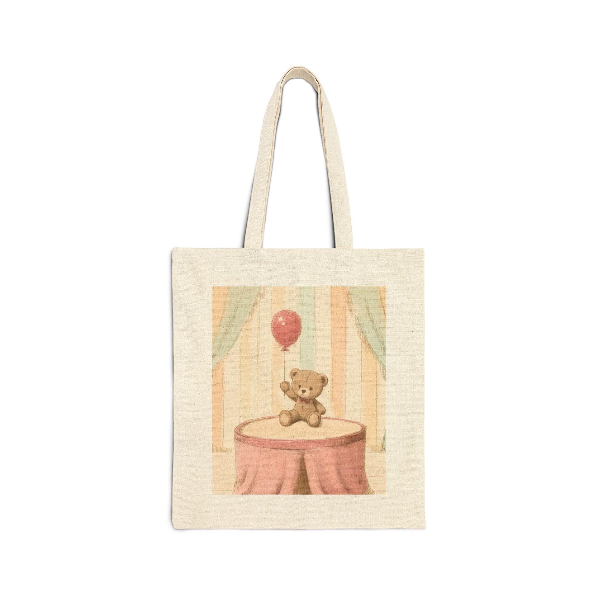 Teddy Bear Red Balloon Tote Bag