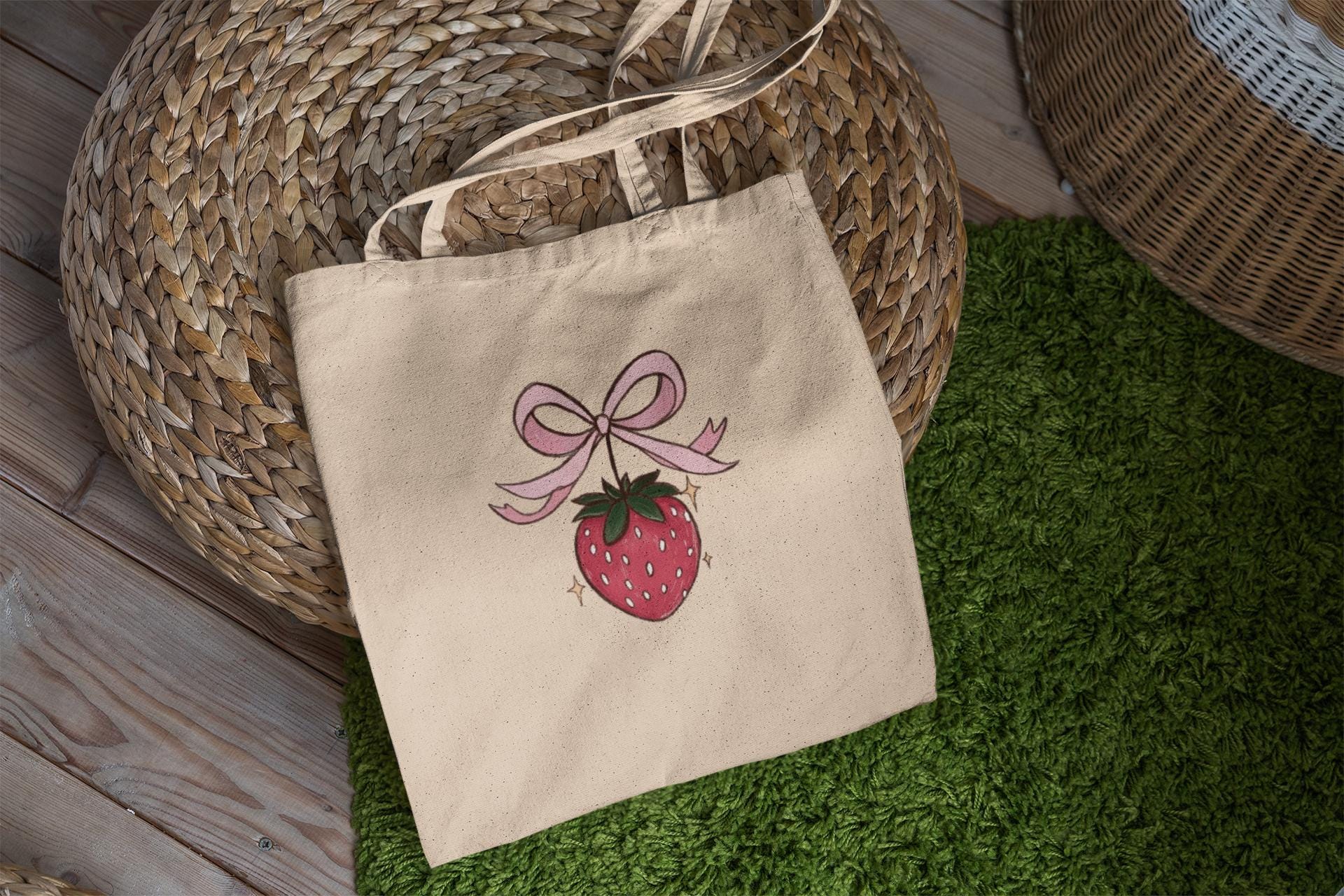 Strawberry Coquette Tote Bag