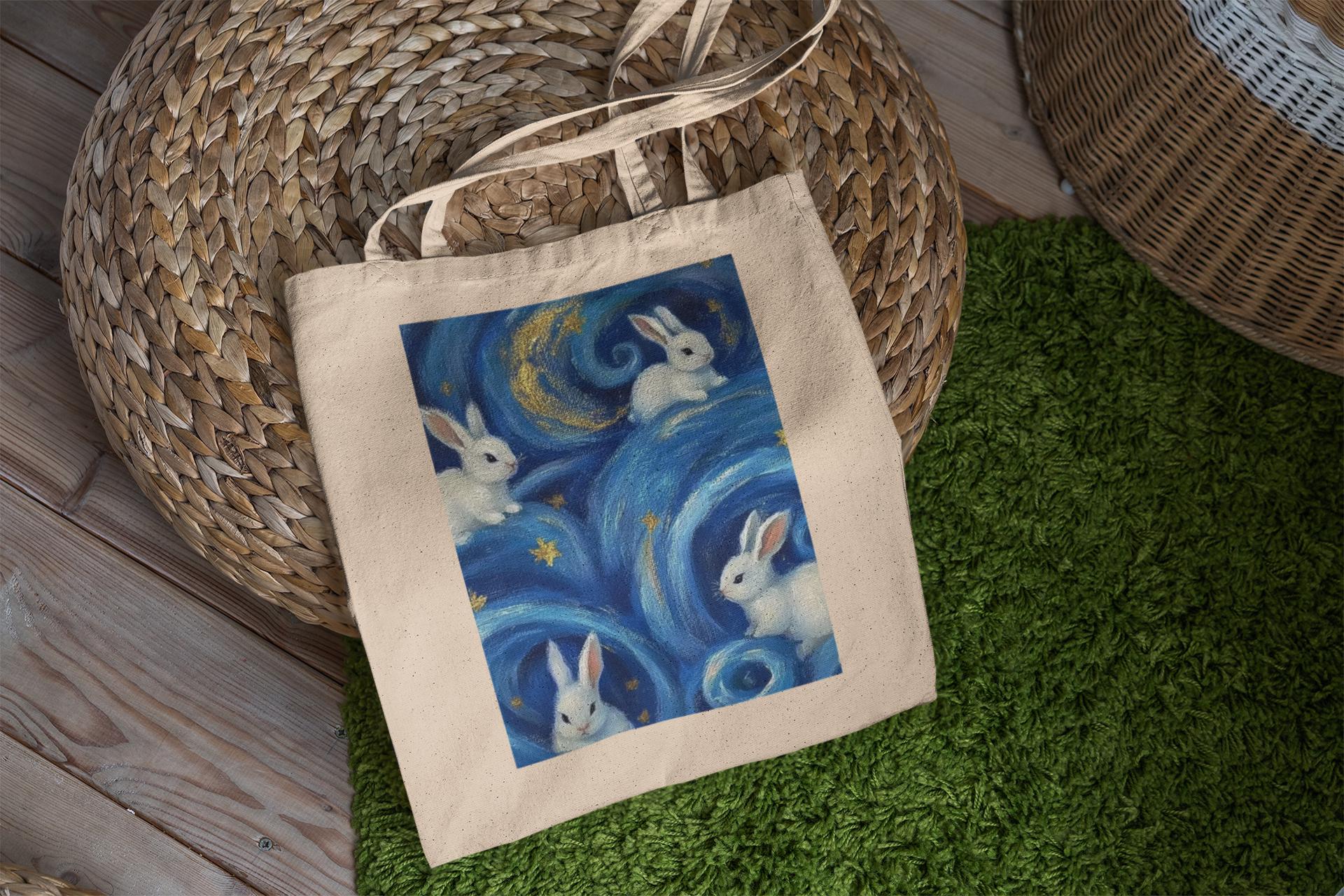 White Rabbit Star Swirl Tote Bag
