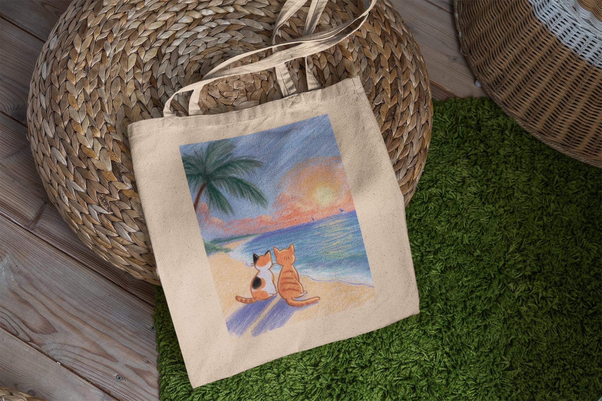 Orange Kitty Tote Bag