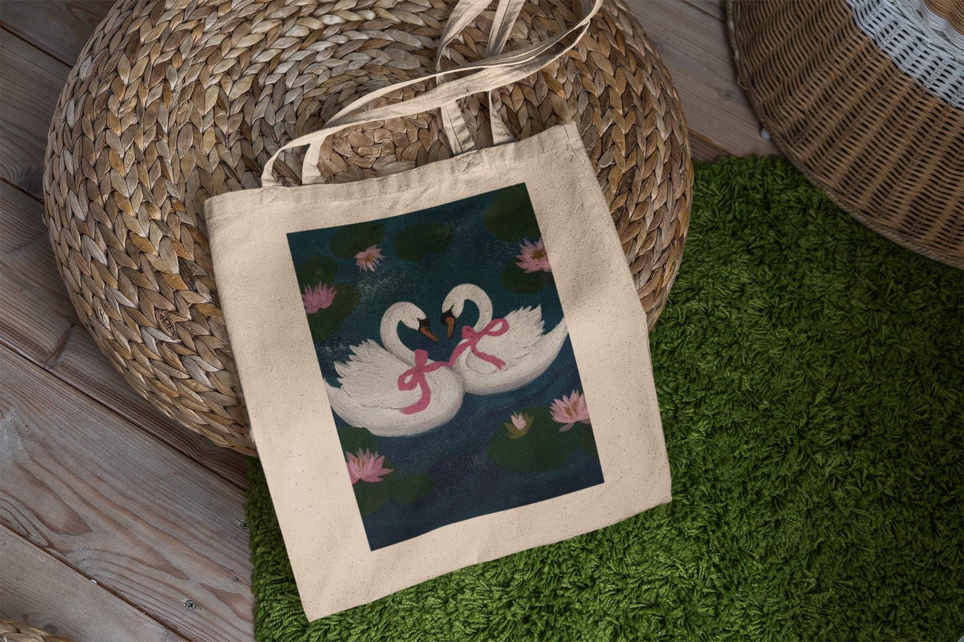 Coquette Swan Tote Bag