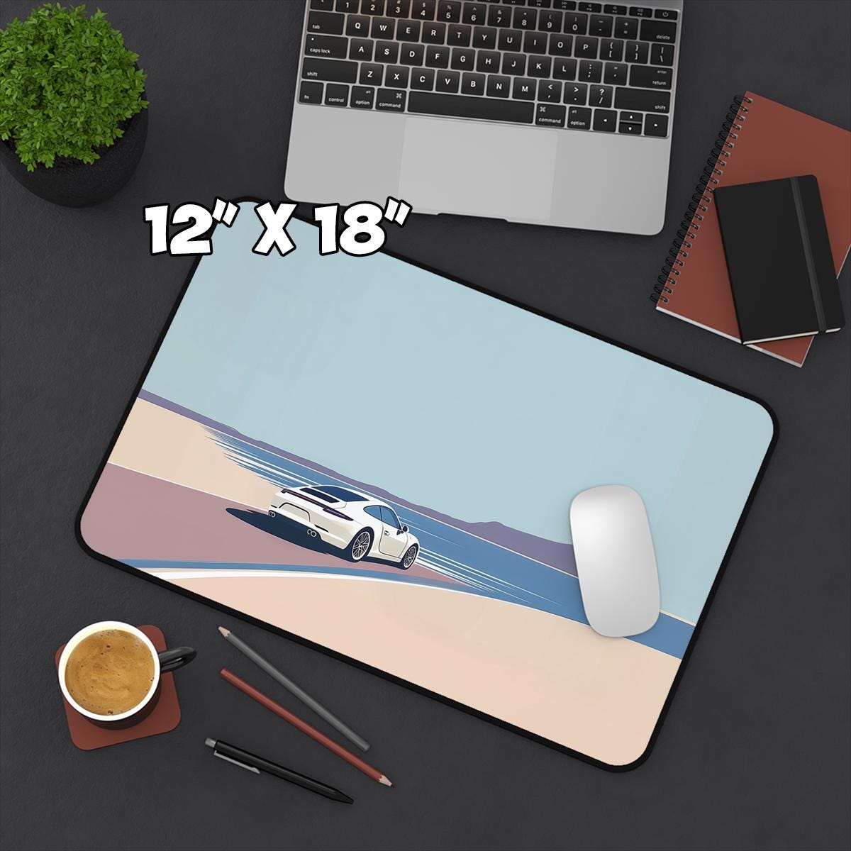White Car Mouse Pad